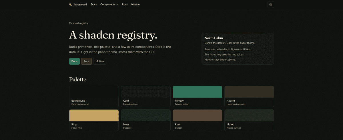 Shipping a Personal ravenwood Registry Without Becoming a Design-System Company